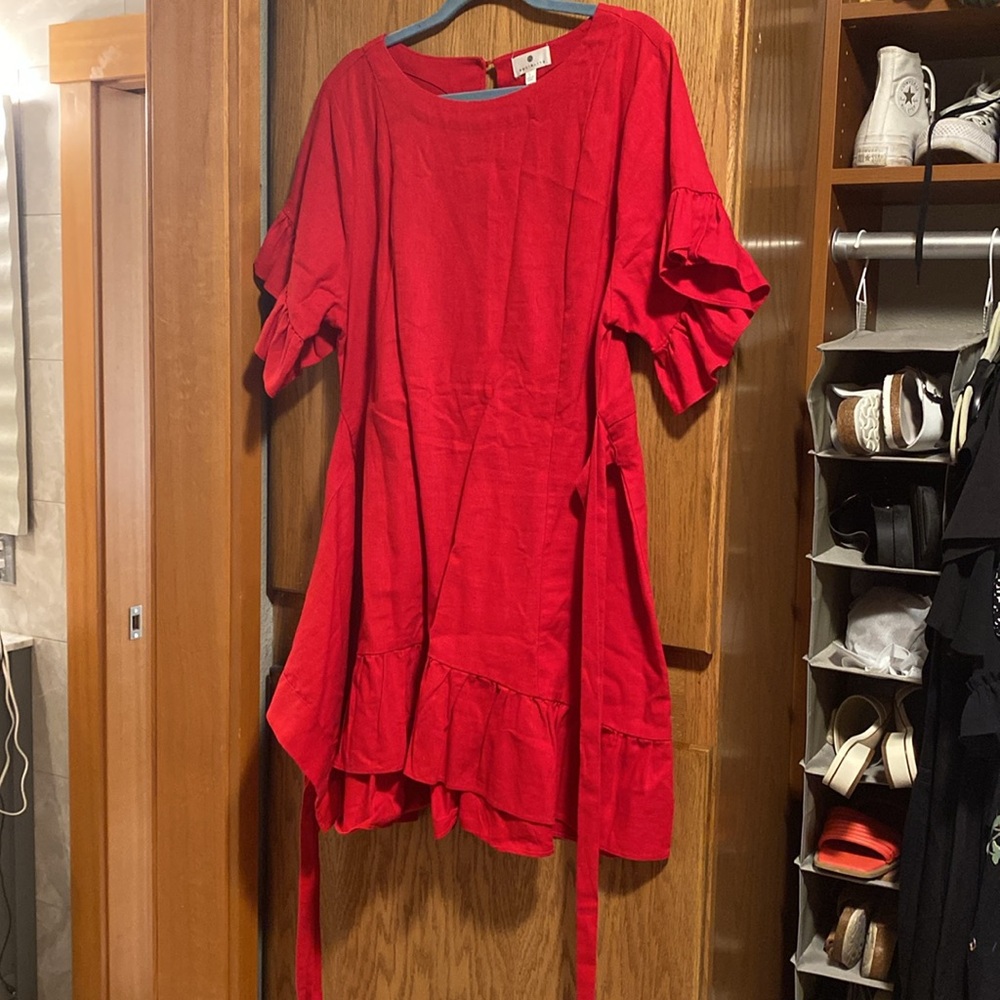 Red Ruffle Mini Dress